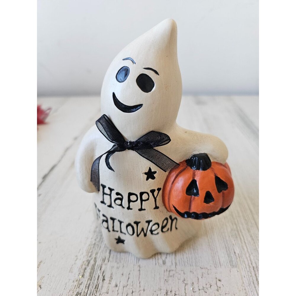 Ghost pumpkin‎ Halloween statue figurine shabby chic cute